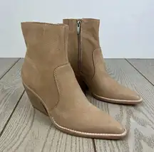 Dolce Vita Women's Volli Pointed Toe Bootie 7 Dune Nubuck (Tan) $170 Western