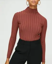 ARITZIA BABATON Victor Turtleneck Sweater Size Large Ribbed Knit Burnt Orange