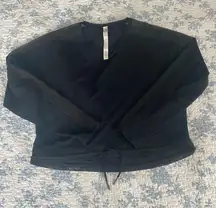 Lululemon Reach for the Run Black Long Sleeve Mesh Cropped Top Size 6
