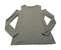 GAP grey luxe long sleeve tshirt with shoulder cutouts
