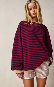 NWT We The Free Classic Striped Oversized Crewneck