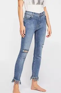 Free People Great Heights Frayed Skinny Jeans Size 25