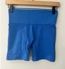 SET Sculptflex Blue Ribbed Seamless High Waist Bike Shorts Size S Sculptflex