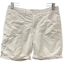 MOUNTAIN HARDWEAR Nylon Hiking Shorts Cream Size 8/40