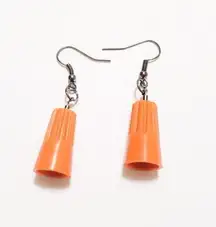 Brand New Orange Wire Nut Unique Earrings😊
