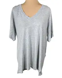 Michael Stars Cyrus Oversized T-Shirt Grey L Large Cotton Shirt Sleeve V-Neck