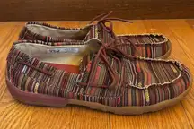 Twisted X Women’s Striped Red Multi Driving Moccasins Size 11