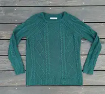Forest Green Pull & Bear Cable Knit Sweater