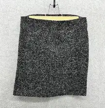 Loft  Ann Taylor Women's A Line Skirt Tweed Marled Size XS Petite Knit Black Whit