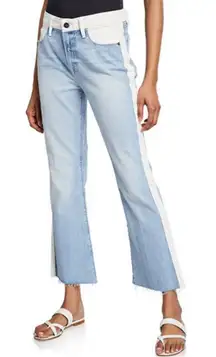 Frame Women’s Le Crop Mini Boot Olin Color Block Midrise Cropped Bootcut Fit 30