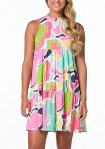 NEW Tori Richard Honolulu Abstraction Print Sabrina Dress size XXS NWT