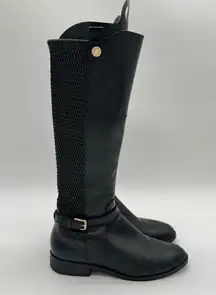 Cole Haan Galina Black Leather Tall Riding Boot 9B