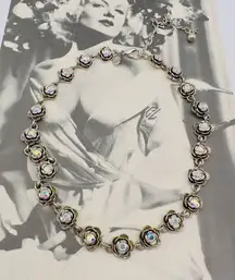 Premier Designs Aurora Borealis Rhinestone Flower Necklace