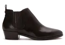 Michael Kors SHAW FLAT BOOTIE Black Leather Ankle Boots Size 7