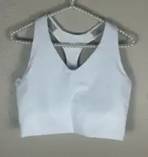 NEW Spanx Sports Bra Size Large White Athletic Medium Support Unpadded TINY FLAW