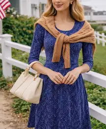 Boden Polka Dot Dress Size 2R Preppy Y2K Cottagecore Stretch Corpcore Minimalist