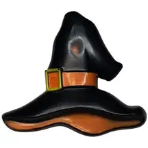 Amscan Witch Hat Pin Brooch Vtg Halloween 1.5" Signed