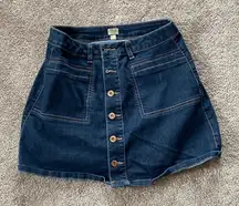 True Craft Blue Denim Button Down Skirt SIZE 9