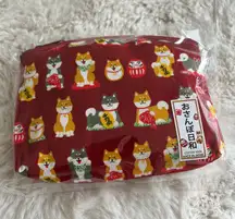 5”x7” Red Shiba Inu Dog Zippered Cosmetic Accessory Keepsake Bag NEW