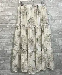 Solitaire Floral Tiered Ruffle Skirt