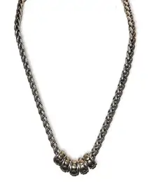 Vintage Chico's Silver Tone Chain w/Silver & Gold Tone Decorative Slide Beads