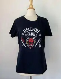 Stranger Things Hellfire Club Black Short Sleeve Crew Neck Graphic T-Shirt