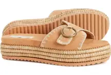 C&C California Barista platform stitched sandal size 6