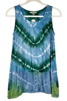 NWT Yak & Yeti Casual Tye Dye Lace Tank Small