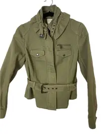 #307 BANANA REPUBLIC Green Ruffle Collar Jacket