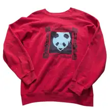 Vintage 1987-1988 San Diego Zoo
Panda Exhibit Sweatshirt Red
