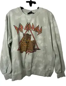 Def Leppard Mint Green Tie Dye Graphic Sweatshirt Large