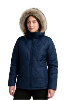 Columbia Quilted Winter Parka Navy Blue Size M