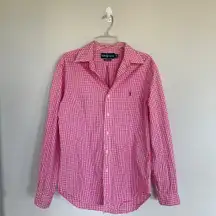 Ralph Lauren Men’s Pink & White Gingham Button Down Size Medium  