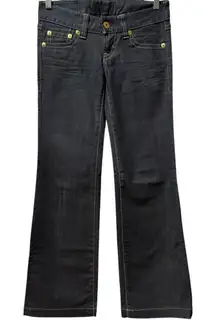 Rare MOUSSY Vintage Japan Jeans 25 Bootcut Low Rise‎ Y2K Dark Wash Denim $360+