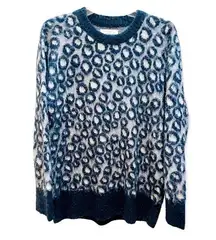 Current/elliot blue and gray leopard print sweater 1x