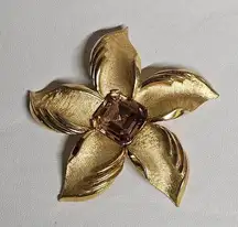 Crown Trifari star brooch with topaz