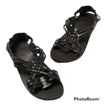 L*Space Black Leather Cabo Sandals