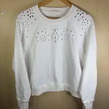 Spiritual Gangster Bridget Raglan‎ Floral White Eyelet Size Medium Activewear