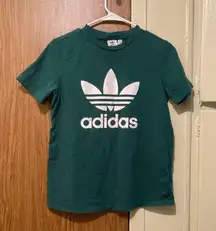 Orgional Trefoil Embroidered Army Green T-Shirt Women Size Medium