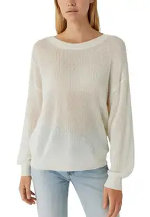 Aritzia Wilfred Drop-shoulder Open-stitched Sweater in Off White size Medium