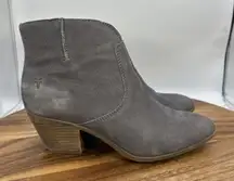 Frye Judith Seam Bootie Ankle Boots Gray Leather Western Festival Women's 7.5M