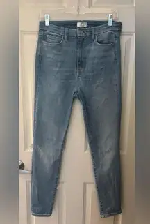 7 For All Mankind High Rise Skinny In Light Wash, Size 30