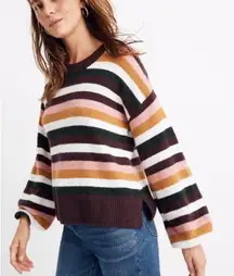 🛍️Madewell Striped Payton Pullover Coziest Yarn Sweater Heather Sunset Size S
