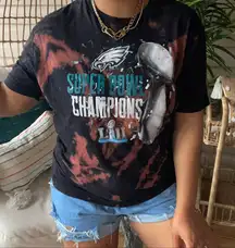NFL Philadelphia Eagles Superbowl Champions Bleach Splatter Graphic Tee SZ XL