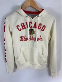 Chicago Blackhawks Graphic Hoodie Off White Size Small