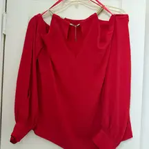 Elegant Red Women's Blouse size small