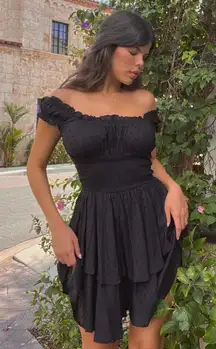 Princess Polly‎ sz 8 black ruffle cottage boho romper NWOT