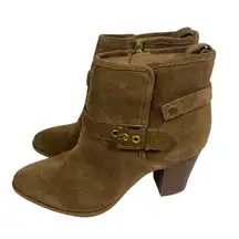Franco Sarto Brown Suede Buckle Boots | Size 8.5M