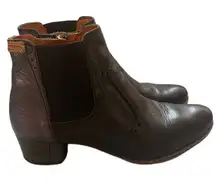 Pikolinos Rotterdam Leather Stretch Side Ankle Booties Size 38 Black‎ Metallic
