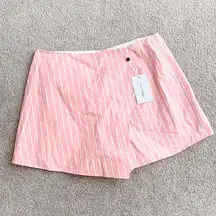 Lovers + Friends white pink striped skirt